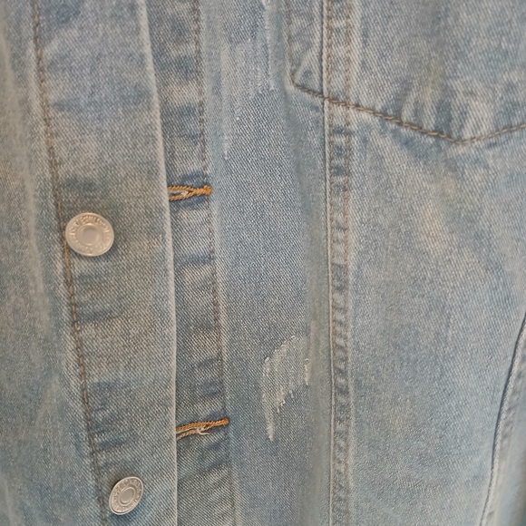 Ami Go Sky Blue Frayed Denim Jacket - Picture 8 of 12